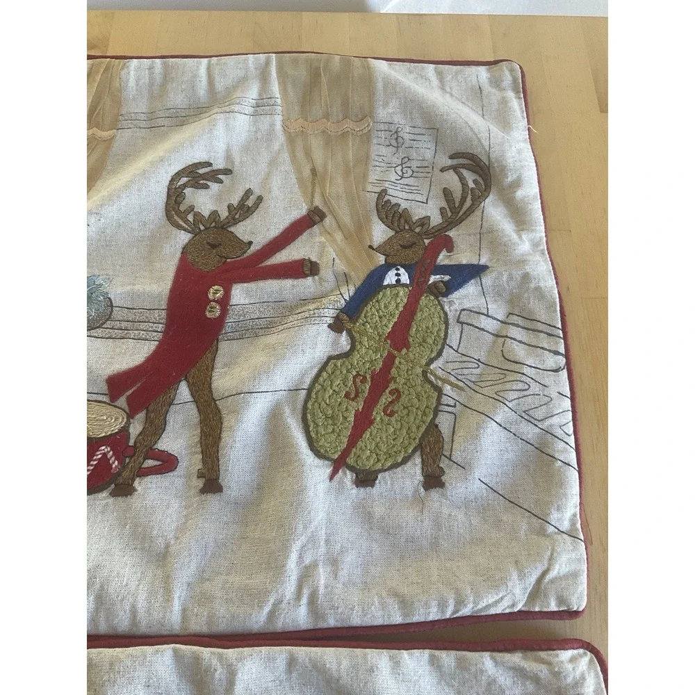 2 Embroidered Holiday Square Throw Pillow Covers Christmas World Market